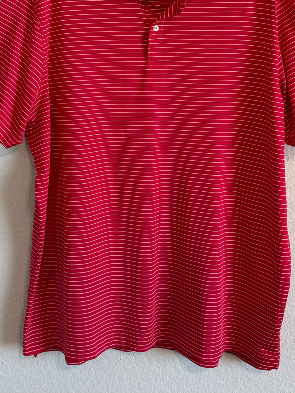 Johnnie-O Beau Performance Jersey Polo Red White Stripe UPF 50 Shirt Size XL - Picture 4 of 13